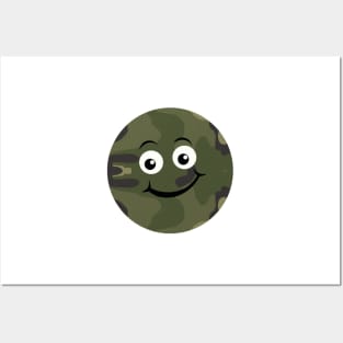 Emoji Green camouflage Posters and Art